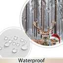 JAWO Winter Shower Curtain Snow Forest Woodland Deer Rustic Farmhouse Wildlife Cabin Nature Scenery Waterproof Polyester Fabric Christmas Shower Curtains 72x72 Inch (Grey)