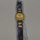 Geneva, Gold Watch, Black Wristband