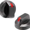 Upgraded DG64-00473B for Samsung Stove Knobs, Black Stainless Steel Gas Stove Knobs Replacements, Oven Range knobs Replacements Parts for Samsung NX58M6850SG, NX58K7850SG, NX58J7750SG 2-Pack