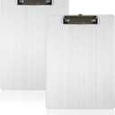 2 Pack Aluminum Clipboard 12.5 x 9 Inch Heavy Duty Metal Clip Board with Low Profile Clip A4 Letter Size Clipboard for Office School Medical Jobsite Laboratory