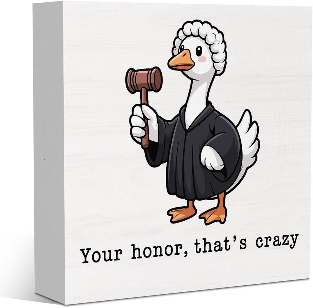 Silly Goose Law School Graduation Season Party Decor for Home School, Funny Graduation Gifts for Lawyer & Law Student 5 X 5 Inches