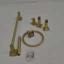 Brushed Gold Bathroom Hardware Set 4 Pieces,Towel Bar Set Stainless Steel Wall Mounted, Includes 16In Hand Towel Bar, Towel Ring, Robe Towel Hooks,Toilet Paper Holder, Bathroom Towel Rack Set