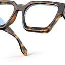 VISOONE Blue Light Blocking Glasses with TR90 Rectangle Frame and Chic Preppy Look for Women Men RIVER (Coco Tortoise)