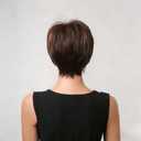 Lightweight Glueless Pixie Cut Wig Short Straight Brown Highlights Real Human Hair for Women Daily Party Use (Brown Highlights,6inch)