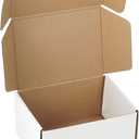 25 Pack 8"x6"x4" inch Small Shipping Boxes White Corrugated Cardboard Box for Small Business, Mailer, Shipping, and Packing