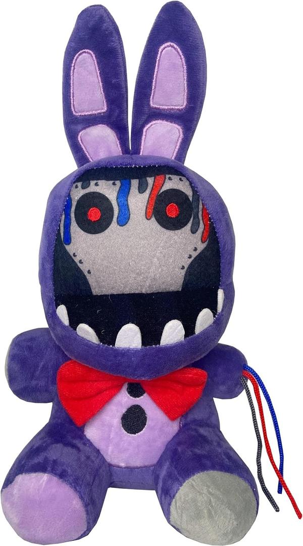Plush Toy Withered Purple Bunny Fan Made Teddy Bear Bonnie Plush, Game Toy Gift Animal plushie, 11in