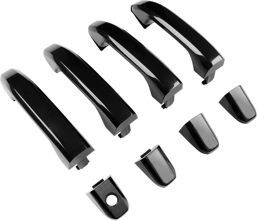 Gledewen Exterior Door Handle Set, Compatible with 2014-2021 Silverado Suburban Tahoe, Sierra Yukon, Outside Front & Rear Left Driver & Right Passenger Side | 23236150 22923605 22929464 Gloss Black