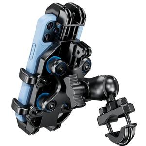 BRCOVAN Motorcycle Phone Holder with Vibration Dampener, Anti-Shake Motorcycle Phone Mount, Adjustable Handlebar Cellphone Cradle for Bike Bicycle Scooter ATV Fit 5.4''-7.2'' Smartphone