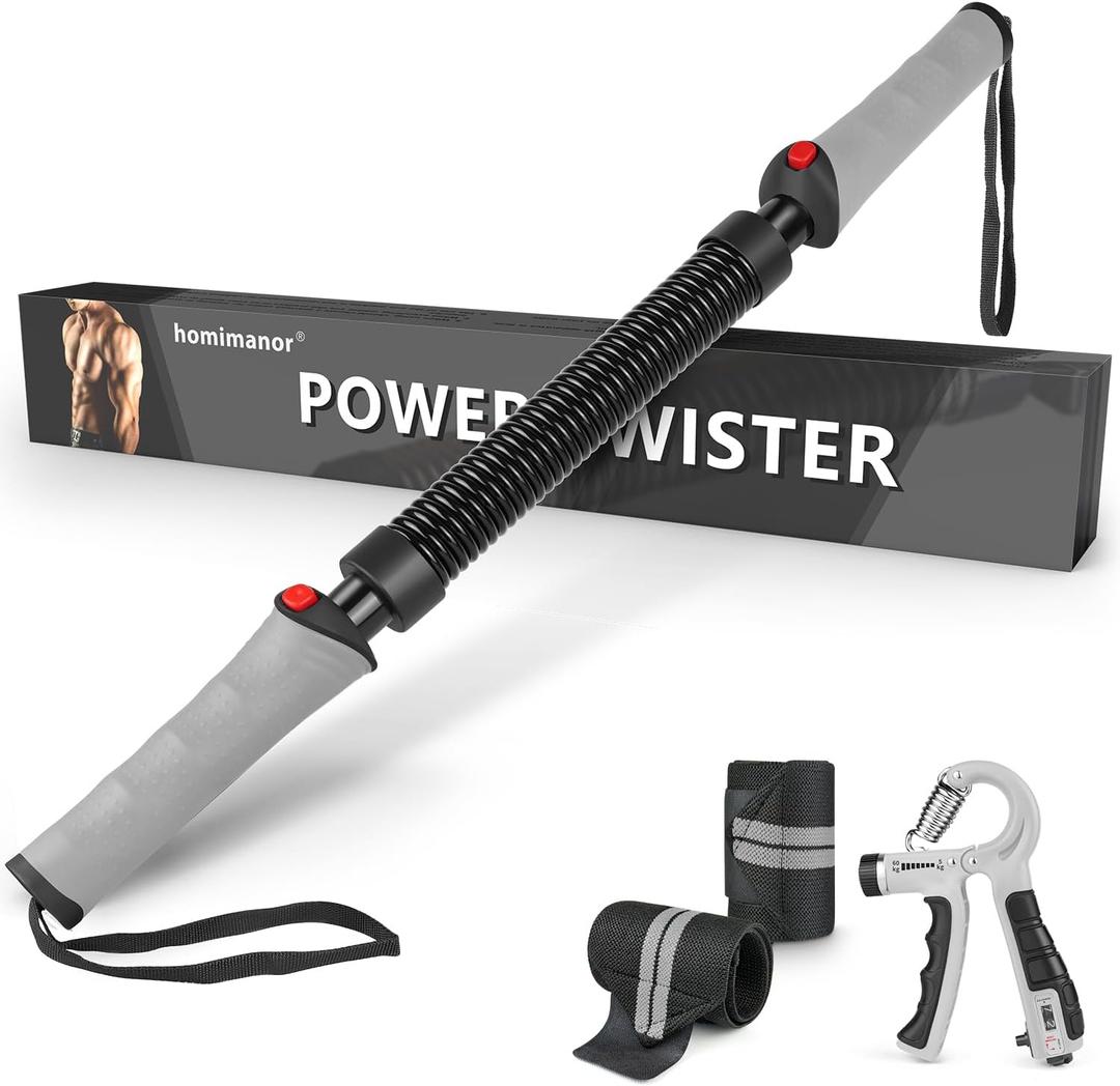Adjustable Power Twister Bar Upper Body Workout Equipment, 44-88 lbs Arm Strengthener Exercise Equipment for Shoulders, Forearms, Biceps and Chest Exerciser for Men