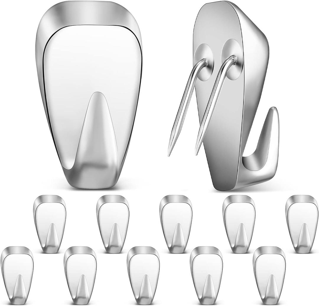 LEIFIDE Cubicle Hooks Fabric Panel Wall Hooks Cubicle Clips Picture Hangers for 40 Lbs Office Home Kitchen Room Board Hanging Supplies(Silver, 10 Pieces)