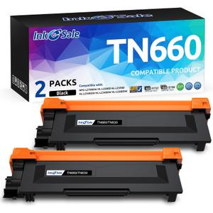 INK E-SALE Compatible Toner Cartridge Replacement for Brother TN660 TN630 use for MFC-L2700DW HL-L2340DW HL-L2300D HL-L2380DW DCP-L2540DW DCP-L2520DW MFC-L2740DW MFC-L2720DW (2 Pack Black, Design V3)
