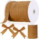 Chuangdi 1 Inch, 60 Yard Christmas Khaki Velvet Ribbon Wide Vintage Velvet Ribbons for Christmas Tree Ornaments Flower Bouquets Wedding Wreath Bow Making DIY Craft Choker