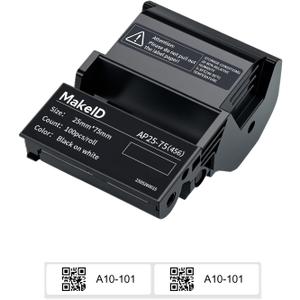 MakeID EP53 Labels, All-Weather PET Label Tape with Ribbon Cartridge for Indoor/Outdoor ID and Equipment Labeling - for EP53 Portable Industrial Label Maker