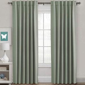 H.VERSAILTEX Blackout Curtains Thermal Insulated Window Treatment Panels Room Darkening Blackout Drapes for Living Room Back Tab/Rod Pocket Bedroom Draperies, 52 x 96 Inch, Light Sage,2 Panels