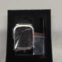 SUPLINK Silicone Band with Stainless Steel Case Compatible with 45mm Apple Watch Bands for Men, Metal Rugged Protective Bumper for iWatch Apple Watch Series 9 8 7 Band, Silver