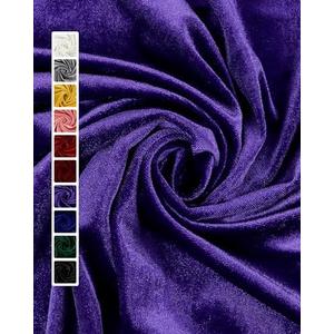 HOTGODEN Stretch Velvet Fabric by The Yard: Purple 63" Wide 5 Yards 95% Polyester 5% Spandex Velvet Fabric for DIY Sewing, Upholstery, Apparel, Costume, Craft