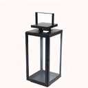 Large Black Iron Lantern with Clear Glass