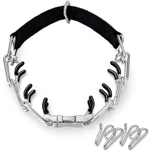 Prong Training Collar for Dogs, No Pull Collar Adjustable Dog Pinch Collar with Quick Release Buckle, for Small Medium Large Dogs, Extra Link and Caps (S: (13'' - 17'') 2.25mm)