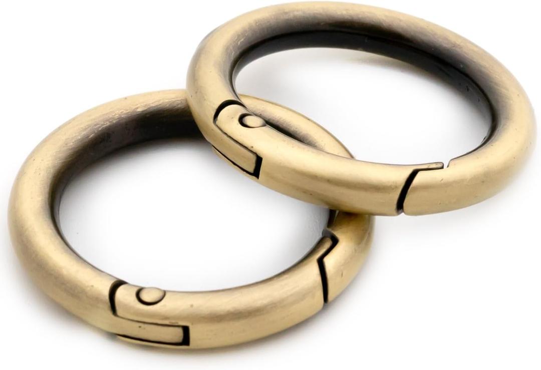 O Ring Spring, 10 PCS Opening Snap Trigger Clip Buckle Charm Purse Making (Brushed Brass,1")