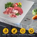 Stainless Steel Cutting Board with Counter Lip for Kitchen, Double-Sided Metal Chopping Board Over Sink with Silicone Mat and Rag for Countertop Cutting Meat,Vegetables(40x30cm)