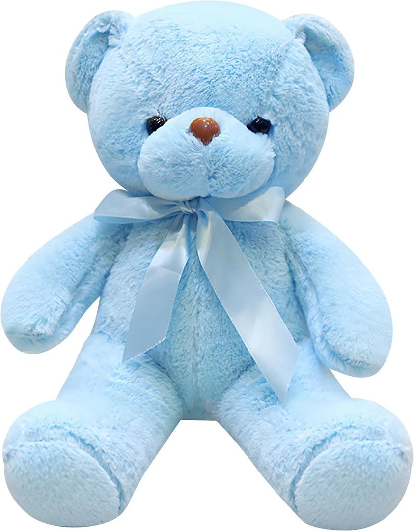 Blue Teddy Bear Stuffed Animals 13.4 inch Soft Small Teddy Bear Cute Cuddly Stuffed Plush Toys for Birthday Valentines Day Wedding Graduation Party
