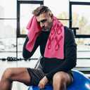 Breast Cancer Awareness Gift Towels Pink Ribbon Sport Towels for Golf Football Sport Team 30" x 14" Microfiber Gifts Bulk for Breast Cancer Procession Fundraising Decoration Supplies(6 Pcs)