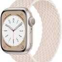 OMECKY Stretchy Braided Solo Loop Compatible with Apple Watch Band Series 9 8 7 6 5 4 3 38mm 40mm 41mm 42mm 44mm 45mm 49mm for Women Men, Cute Nylon Elastic Sport Strap for iWatch SE/Ultra 1/2