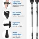 Forearm Crutches Spring Assist Arm Crutches Forearm for Adults | Comfortable Grip, Adjustable Height, Ergonomic Elbow Crutches with Cuffs Walking Crutches for Women and Men, Black