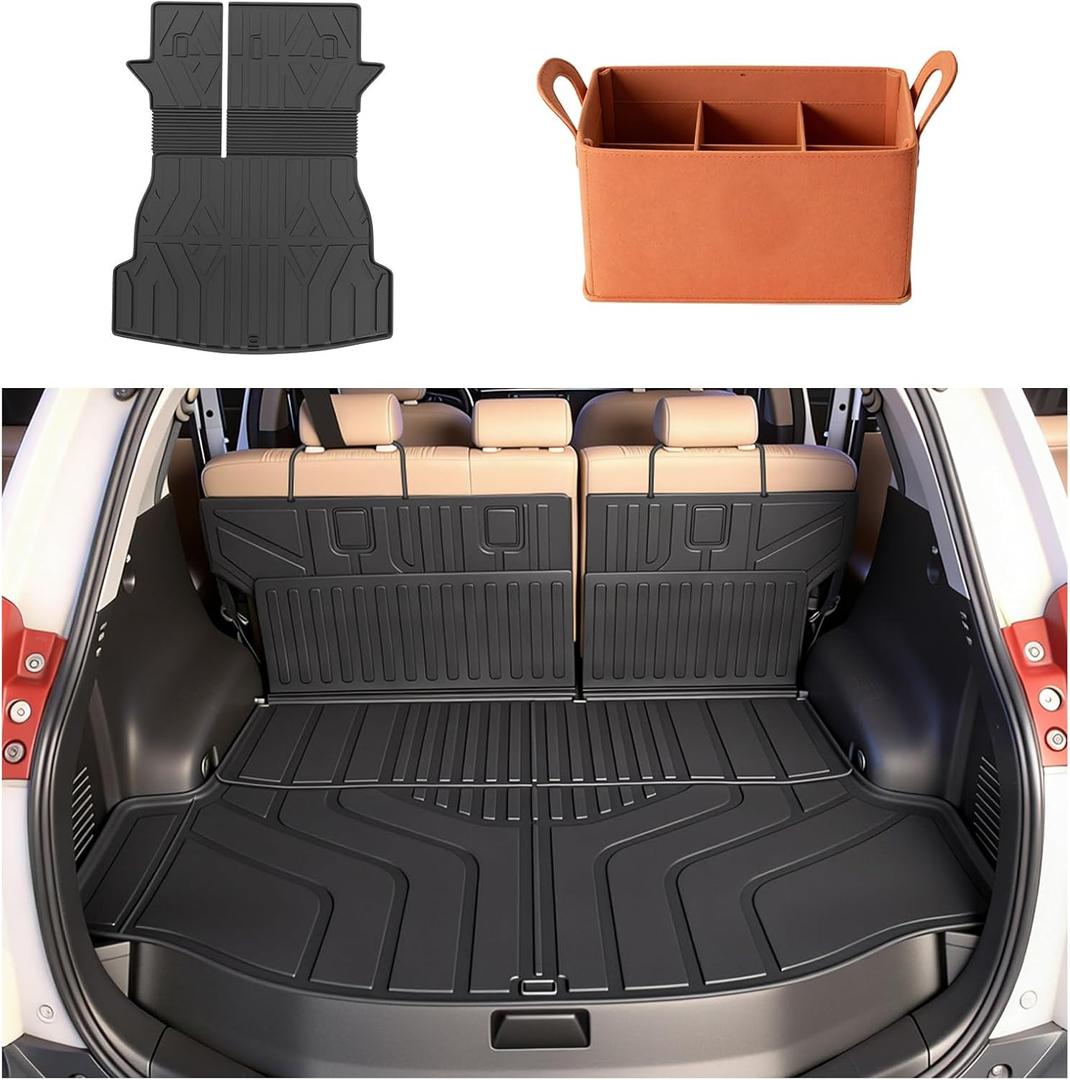 Cargo Mat for with Backrest Mat Replacement for ToyotaRAV4 2013-2018 (Include Hybrid) All Weather TPE CargoLiner Trunk Mat with Seat Back Mat Accessories