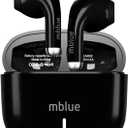 MBLUE AR02 Bluetooth Earbuds, 50H Playtime, ENC Noise Cancelling, 13mm Bass Driver, Touch Control, Wireless Earphones for Sports, Workouts, Calls, Gaming (Black)