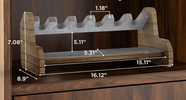 Gun Rack for Safe 6 Pistol Rack for Storage | Pistol Holder Organizer Accessories | Gun Holder with Carpeted Surface | Pistol Handgun Display | Gun Accessories for Man