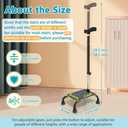 Stair Climbing Cane Half Step Stair Walker Aid Devices Stairway Lift for Elderly Seniors Assist Helper Adjustable 4 Pronged Quad Base Balance Stability Walking Sticks