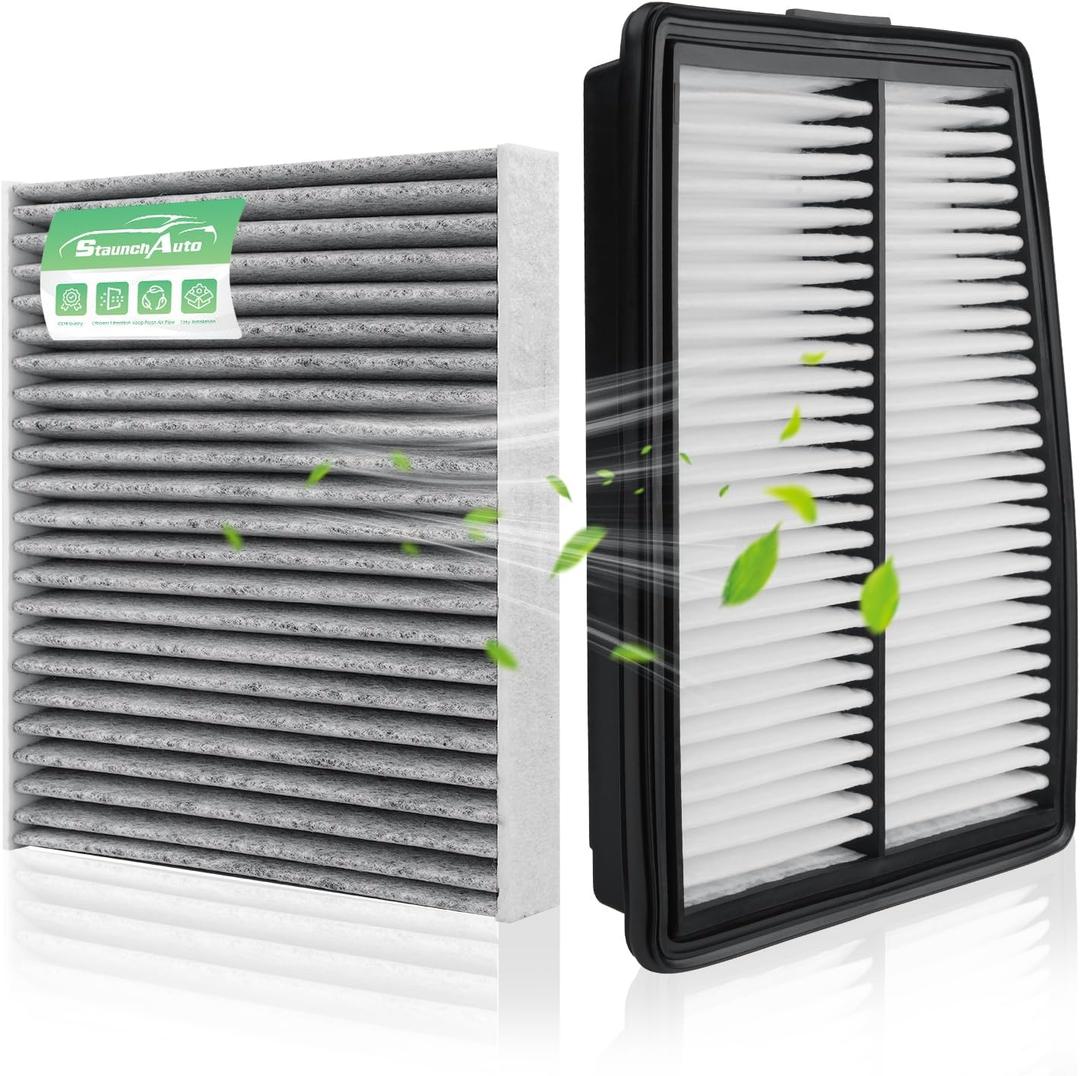 Engine & Cabin Air Filter Set for 2021-2026 Santa Fe Hybrid 1.6L, 2020-2026 Sonata Hybrid 2.0L, 2022-2026 Tucson Hybrid 1.6L Air filter Replacement 97133L1000 28113L5100 Automotive Accessories