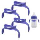 Baby Bottle Handles Compatible for Lansinoh Bottles, Feeding Bottles Holder Accessories, Pack of 4 (Purple)
