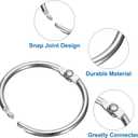 5 x uxcell 14pcs Shower Curtain Rings, 1.3 Inch ID Iron Round Snap Shower Curtain Hooks Glide Smoothly Shower Hooks for Bathroom Shower Curtain Rods, Silver