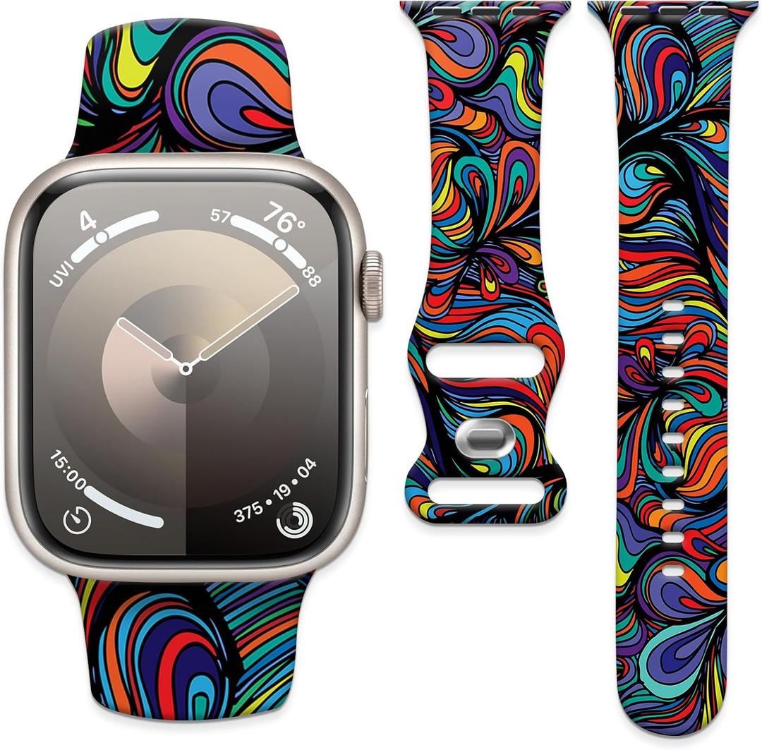Compatible with iWatch Band 38mm 40mm 41mm 42mm for Women Girl, Cute Fadeless Replacement Strap for iWatch SE Series 10 9 8 7 6 5 Ultra