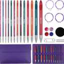 BsHooker Tunisian Crochet Hooks Set with Cable,Interchangeable Wooden Crochet Hooks with Case,13 Hooks 3.5mm-12mm Ergonomic 27PCS