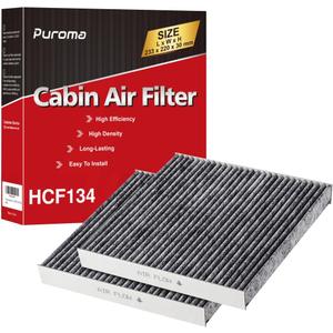 Puroma Cabin Air Filter with Activated Carbon, Compatible with Honda, CR-V, Civic, Accord, Odyssey, Pilot, Crosstour, Passport, Acura ILX, MDX, RDX, RLX, TLX, TSX, ZDX, Replacement for CP134, CF10134