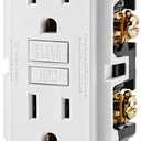 Leviton GFCI Outlet, 15 Amp, Self Test, Non Tamper-Resistant with LED Indicator Light, Protection from Electric Shock and Electrocution, GFNT1-W, White