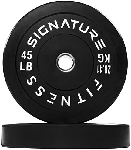 Fitvids 2" Olympic Bumper Plate Weight Plates with Steel Hub, 45LB, Pair