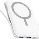 for Magsafe Portable Charger - 10000mAh Battery Pack for Magsafe with USB-C Cable and PD 20W USB C Fast Charging LED Display, Magnetic Wireless Power Bank for iPhone 16/15/14/13/12/Pro/Pro Max, White