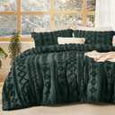 Bedsure Tufted Boho Comforter Set King Size - Dark Green Boho Bed Set, GentleSoft 3 Pieces Farmhouse-Style Embroidery Bedding, Gifts for Woman, Soft Jacquard King Comforter for All Seasons