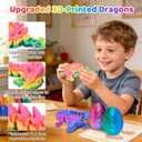 12 Pack 3D Printed Dragon Toys, Flexible Articulated Fidget Dragons in Surprise Eggs, Collectible Desk Toys, Party Favors & Classroom Prizes for Kids