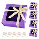 Purple Gift Boxes with Window,7.5"x7.5"x3.1" Bridesmaid Boxe for Gift Giving,Birthday Gift Box with Magnetic,Closure Lid Gift Boxes for Presents,Cute Boxe,Luxury for Gift Packaging,Gift Box for Wrapping Gifts