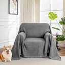 MYSKY HOME Chair Covers Armchair Couch Covers for Dogs Washable Sofa Covers, Non Slip Soft Recliner Cover Pet Chair Cover Sofa Slipcover Furniture Protector with Tassel Throws, 71"x91", Dark Grey