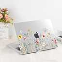 G JGOO Compatible with MacBook Air 13 inch Case 2025 2024 2023 2022 M4 A3240 M3 A3113 M2 A2681, Clear Plastic Hard Shell for MacBook Air 13.6 inch Case+Keyboard Cover+Screen Protector, Garden Flower