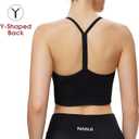 NANJI Seamless Sports Bra for Women - Padded Racerback Y Bra Low Impact Removable Pad for Fitness Gym Yoga Workout Top (Black, XL)