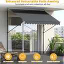 Manual Retractable Awning, 78"118" Outdoor Sunshade Shelter | Outdoor Patio Awnings, Angle & Height Adjustable, No Drill, Crank Handle Suitable for Patios, Balcony and Backyards
