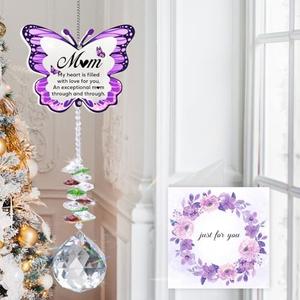 Gifts for Mom, Mom Birthday Gifts, Birthday Gift for Moms, Moms Gift from Daughter Son, Best Mommy Ever Present for Mothers Day Christmas Ideas Unique, Mother Presents Butterfly Suncatcher, 2 Pack