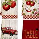 Bencailor 4 Pcs Fruit Kitchen Towels Apple Watermelon Dish Hand Towels Absorbent Tea Dishcloth for Summer Kitchen Bathroom Home Decor, 15.75 x 23.62(Classic Color,Apple)